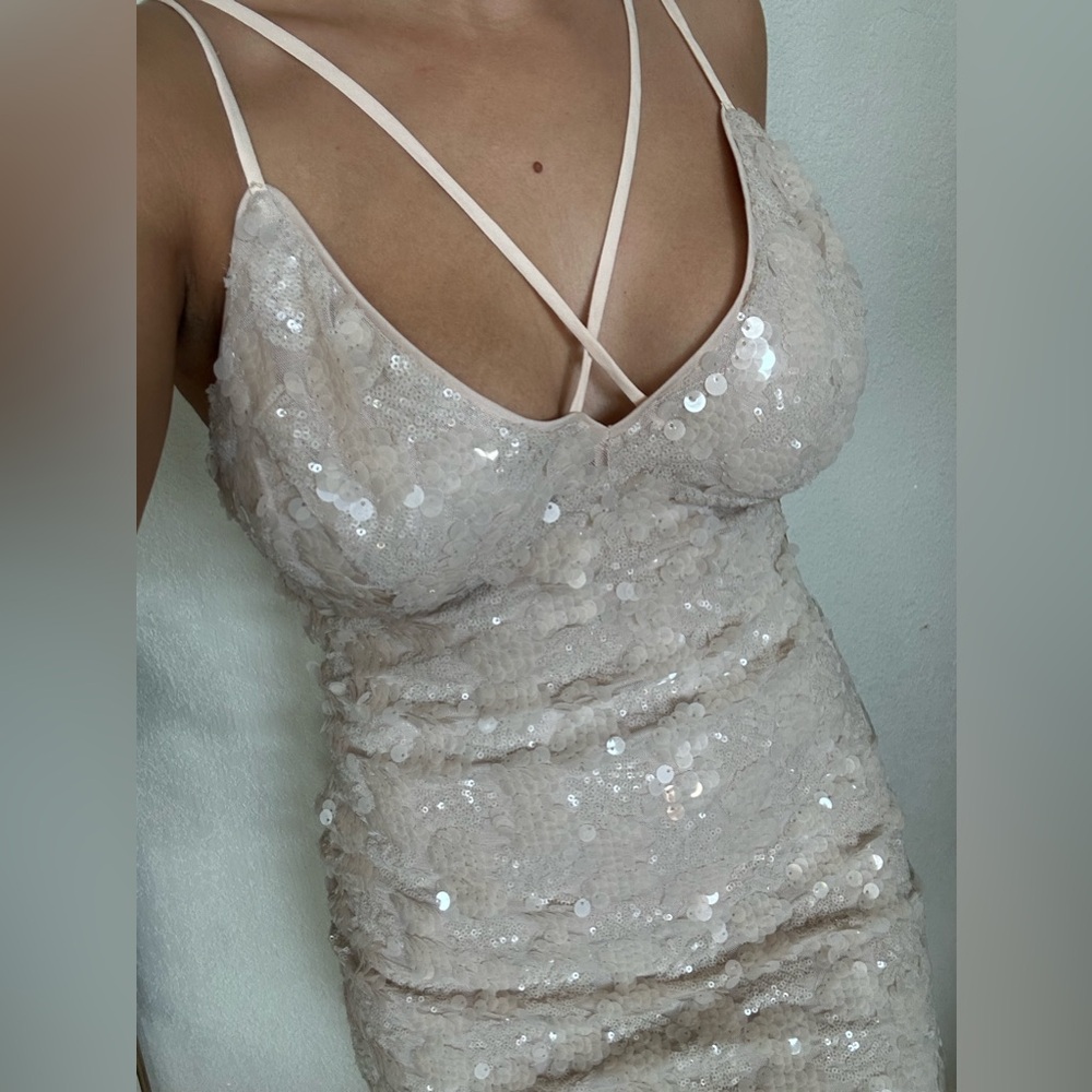 Sequin Blush Mini Dress